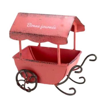 Imagem de XLWLLNJ Carrinho de mão de mesa para cozinha, adereço para foto, estátua, ferramenta educacional de metal, carrinho de brinquedo, Vermelho