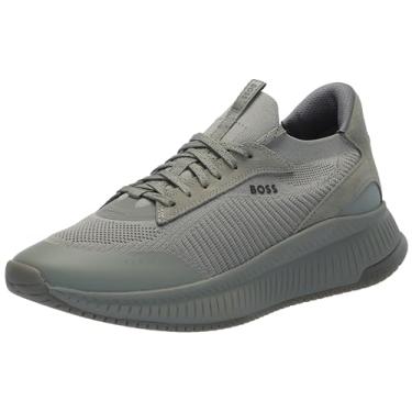 Imagem de BOSS Tênis de corrida masculino moderno com estrutura de malha, Taupe de alumínio, 12