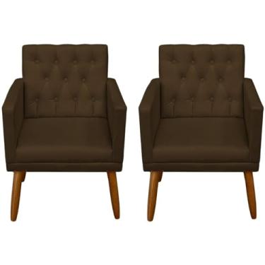 Imagem de Jogo 2 Poltronas Confortável Para Sala Pequena MOBLAN decor (MARROM)