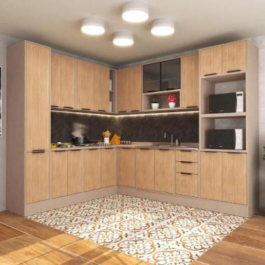 Imagem de Cozinha Modulada Stylo 518cm com Paneleiro e Torre Quente - Casa Lar L