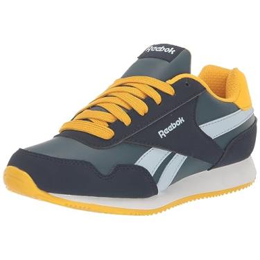 Imagem de Reebok Tênis unissex infantil Royal Classic Jogger 3.0, Vector azul marinho/argolas azul/amarelo, 1 Little Kid