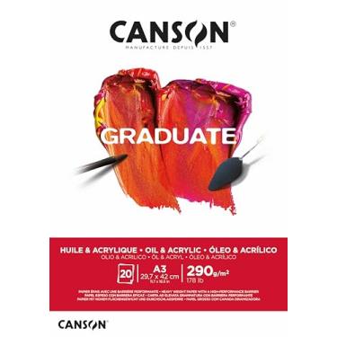Imagem de CANSON Graduate Óleo e Acrílico, Papel para Pintura Oleo e Acrilico em Bloco, Tamanho A3