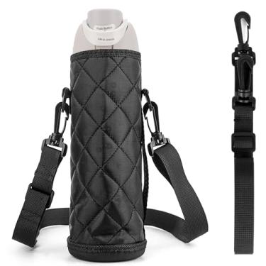 Imagem de Linkidea Suporte para garrafa de água com alça compatível com Owala FreeSip 680 g, Stanley Quick Flip Go 680 g, YETI Rambler Bottle 510 g, suporte para bolsa de garrafa de água, alça de ombro longa