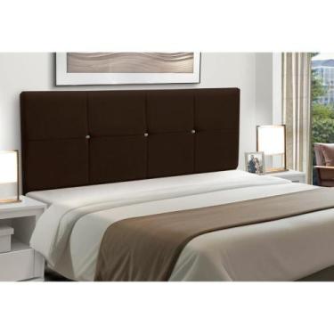 Imagem de Cabeceira Estofados Casal Queen Quarto 1,64cm Poliana Suede Marrom Mad