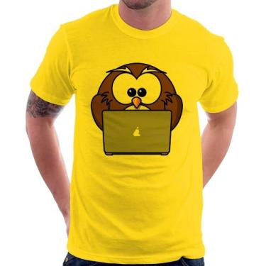 Imagem de Camiseta Coruja Internauta - Foca na Moda, Amarelo, P