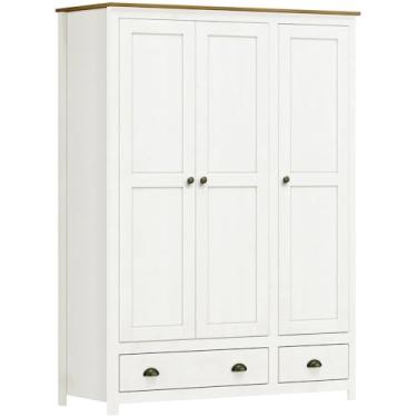 Imagem de Guarda Roupa 3P 2G Madeira Maciça 136 cm 9104 Branco Freijo Milani Store