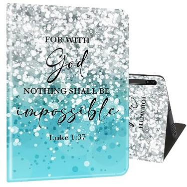 Imagem de Capa para Samsung Galaxy Tab S8 Plus 2022/S7 FE 2021/S7 Plus 2020 31.5 cm, capa completa ultrafina com suporte multiângulo com função despertar/hibernar - padrão bíblico flash azul