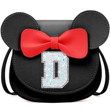 Imagem de OYLOLA Bolsa de presente de aniversário para meninas, presente de Páscoa para crianças, crianças, meninas, carteira, bolsa transversal, Preto, D