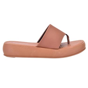 Imagem de Sandália Tamanco Papete Caramelo Confortável Moda Verão Top