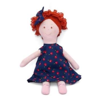 Imagem de Vestido Infantil para Bebê de 1 Ano + Boneca de Pano + Laço de Cabelo 