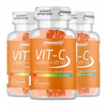 Imagem de Kit 3x Vitamina C 1000mg e D3 Com Zinco Pura Pote 60 Capsulas imunidade 30 Doses Importado Original