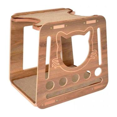 Imagem de Nicho Casa Arranhador para Gatos Funny Cat São Pet Marrom