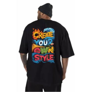 Imagem de Camiseta oversize luken lk estampada Create your, Preto, G