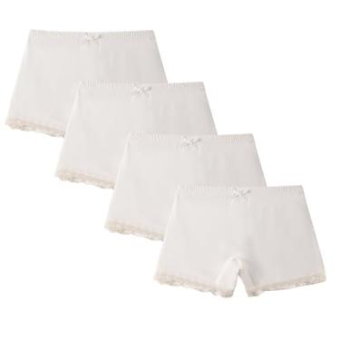 Imagem de Calcinha de renda feminina, 4 peças, meia-calça para meninas, gravata borboleta, sem costura, térmica, reta, sem fio, lisa, 2025, moderna, H-291 Branco menino menina, 13 Anos