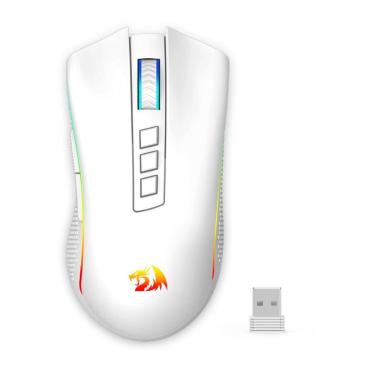 Imagem de Mouse Gamer Sem Fio Redragon Cobra Pro Lunar White - RGB - 16.000dpi - USB-C/2.4GHz - M711W-PRO