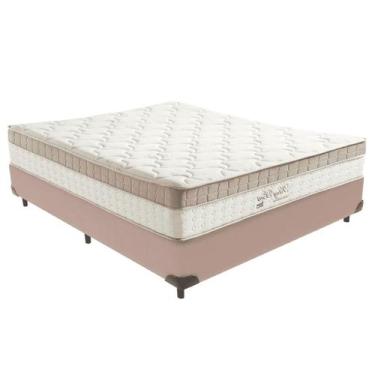 Imagem de Cama Box Casal Bege + Colchão King Best Bege Molas Ensacadas Anjos