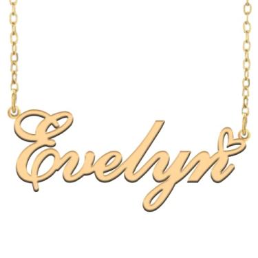 Imagem de A168A Colar de nome personalizado personalizado personalizado colar de nome banhado para mãe filha amizade feminino dia dos namorados aniversário de Natal ano novo, Metal, Sem pedras preciosas