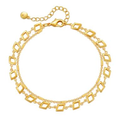 Imagem de Yumikoo Tornozeleira feminina banhada a ouro 18 k, middle, Ouro amarelo, Sem Pedra Preciosa