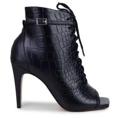 Imagem de Bota Feminina Carrano Open Crocodile Preta - 882001-Feminino