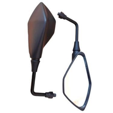 Imagem de Espelho Retrovisor Modelo Mini da Z400 Haste Curta Dobra Especial Rebaixada 90 Graus compatível com motos de Rosca Padrão Nacional Cg Xre Cb Falcon bros biz
