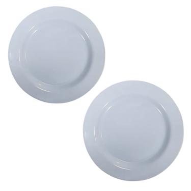 Imagem de Casal Pratos Melamina Branco Fundo Sopinha Bastante Comida