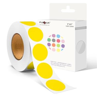 Imagem de PARLAIM Adesivos redondos de ponto de código de cor de 2,5 cm, etiqueta de pontos de inventário amarelos, etiquetas adesivas circulares para escritório doméstico - 1000 por caixa distribuidora