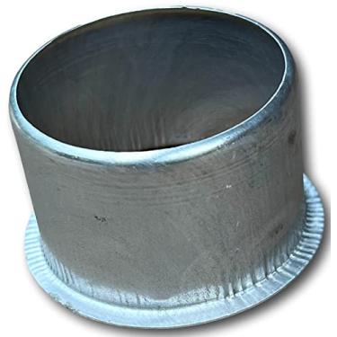 Imagem de K-TEC (pacote com 4) Saída de drenagem de calha de chuva redonda de alumínio de 6 cm para calhas ou correntes de chuva padrão 2 x 3