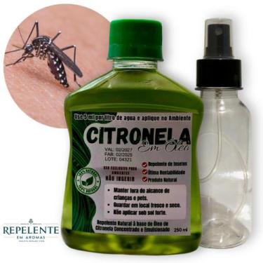 Imagem de Óleo de Citronela Repelente Concentrado - 1x250ml + 1 Spray - faz 50 l
