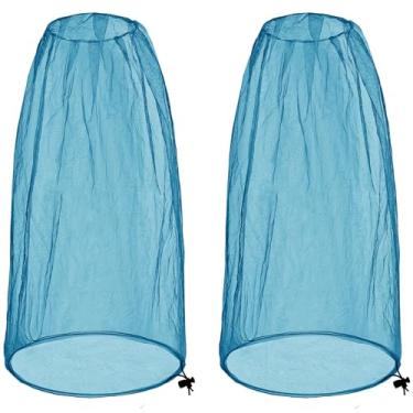 Imagem de Pacote com 2 Rede de Mosquiteiro Extra Grande 106 x 63 cm Grande Rede para Insetos Jumbo para Homens e Mulheres Cabe na maioria dos chapéus, Azul