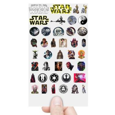 Imagem de Cartela 40 Adesivos Star Wars DTF UV Envernizado Prova D'Água - Gravia