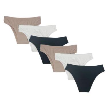 Imagem de Kit com 6 calcinhas biquini Trifil 4404, Preto, Branco, Macadamia, 001