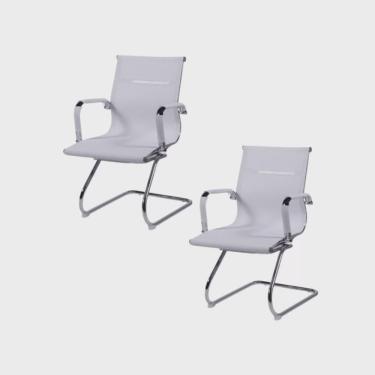 Imagem de Kit 2 Cadeiras para Escritório Interlocutor Esteirinha Tela Mesh 3303 Or Design