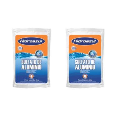Imagem de Kit 2 Sulfato Tratamento Piscina Alumínio Hidroazul 2kg