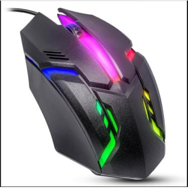 Imagem de Mouse Gamer RGB, 3200 DPI, Óptico USB, Design Ergonômico, Iluminação LED Multicolorida, Preto