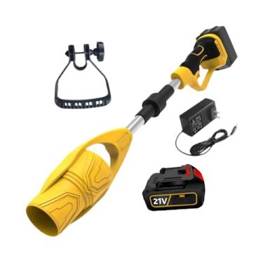 Imagem de Ｂｅｓｇａ Soprador de folhas sem fio, portátil, dobrável, alta velocidade, elétrico, limpador de folhas, soprador de neve para pátio, fazendas, casa, paisagismo, Amarelo