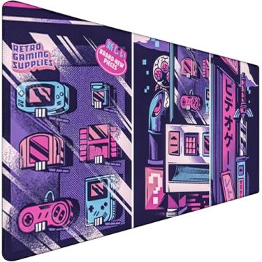 Imagem de Tapete de mesa de quadrinhos japonês grande, tapete de mouse para jogos, mousepad grande à prova d'água e antiderrapante, tapete de mouse grande de 90 x 40 cm, mouse pad longo estendido para