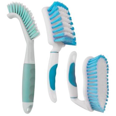 Imagem de BRUSH FAMILY Conjunto De 3 Escovas Limpeza, Limpeza Resistentes Para Escova Rejunte Com Cerdas Duras, Banheiro, Banheira, Cozinha, Piso, Azulejo, Pia