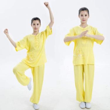Imagem de Roupas De Tai Chi Uniformes De Artes Marciais Mulheres Roupas Uniformes De Tai Chi Chinês Tradicional Qi Gong Marcial Tai Chi Uniforme Roupas Bordado Feminino Linho De Verão Algodão, #6, S