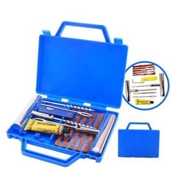 Imagem de Kit Reparo de Metal para Pneus de Carros Motos + Macarrão + Maleta pre