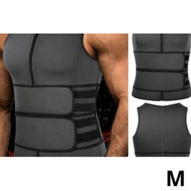 Imagem de Regata Masculina Queima Gorduras Barriga Camiseta Cinta Lombar Reforça