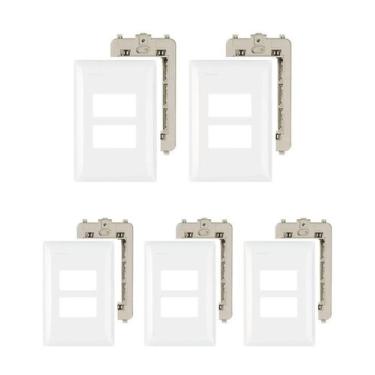 Imagem de Kit 5x Placa Espelho 4X2 2 Mód M5P2 Thesi Bticino C/Suporte - Legrand