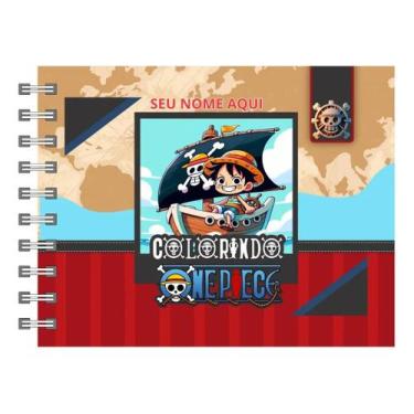 Imagem de Livro de Colorir Estilo Bobbie Goods ONE PIECE Capa Dura Holográfica 5