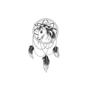 Imagem de Tatuagens legais, pena de unicórnio, tatuagens de penas, resiliência, dura de 1 a 2 semanas, aparência de tatuagem real, resistente à água,19 x 12 cm