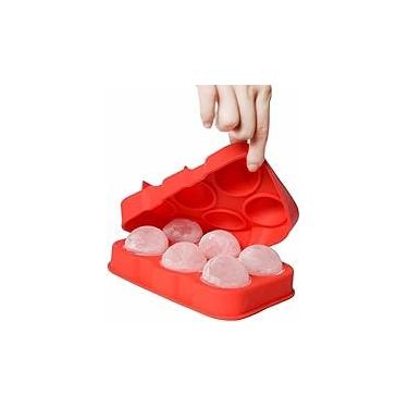 Imagem de Forma de Gelo Esferas em Silicone 6 Cubos para Bebidas Bandeja Flexível