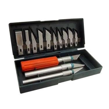 Imagem de Kit Estilete De Precisão Cortador Estojo Com 13 Peças - IDEA+PRO