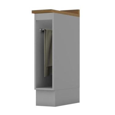 Imagem de Balcão Porta Toalha Americana Cinza com Tampo Nature - Móveis Henn, Ci