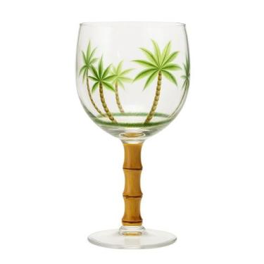 Imagem de Taça de Acrílico Palm Tree Coqueiro Tropical com Bambu Wolff 500ml