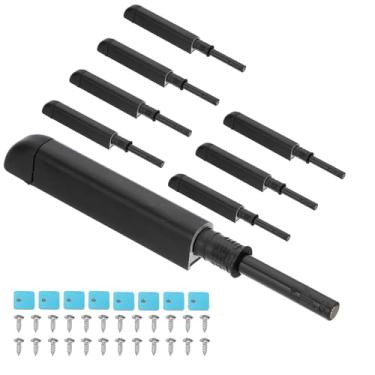 Imagem de PATIKIL Travas magnéticas de empurrar, 8 peças, trava de porta de empurrar para abrir, ferragens de armário, fecho, fecho, fecho, gaveta, cozinha, guarda-roupa, travas de porta, preto