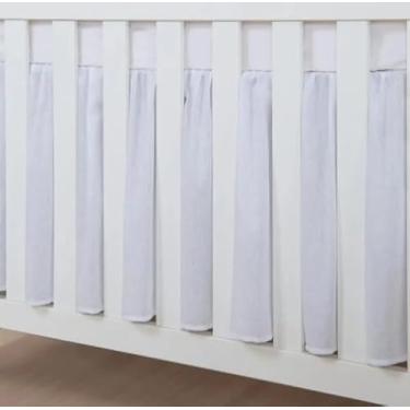 Imagem de Saia de Berço Padrão Nacional e Americano, 140 x 85 cm, Branca, 50% Algodão 50% Poliéster (1)