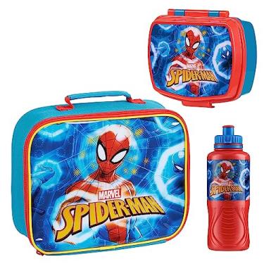Imagem de Marvel Lancheira infantil Conjunto de 3 peças Vingadores Lancheira isolada Lancheira 430 ml Garrafa de água do Homem-Aranha Livre de BPA Viagem Escolar Capitão América Homem de Ferro Thor